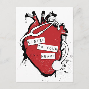 listen to your anatomical heart postcard