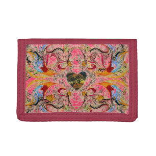 Listen to Your Dark Heart on pink Trifold Wallet