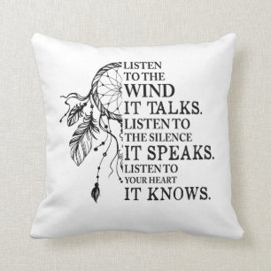 Listen To Your Heart It Knows Native Americans Throw Pillow