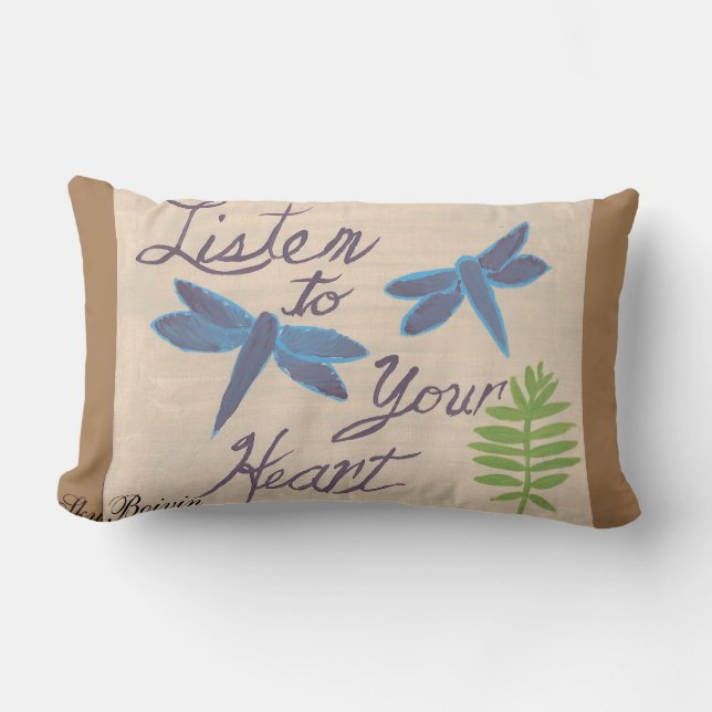listen to your heart lumbar pillow (Front)