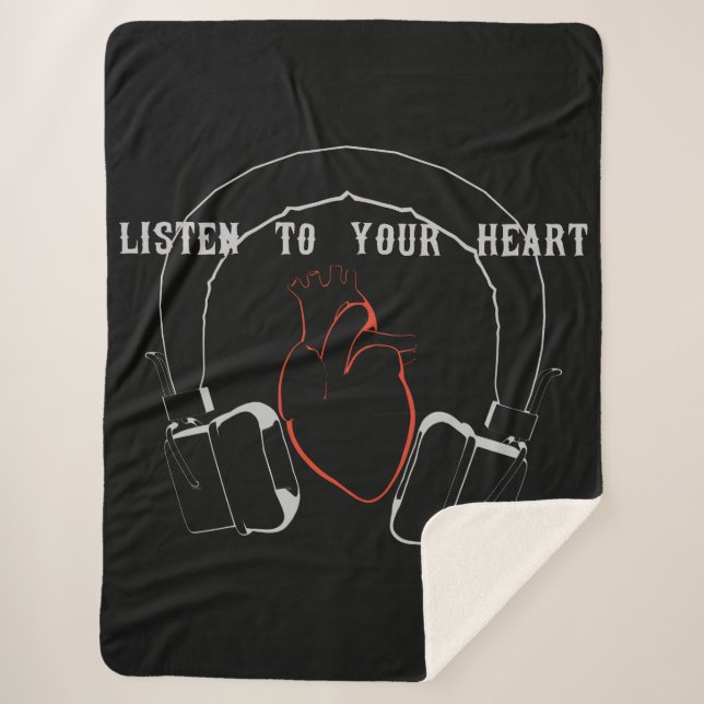 Listen to Your Heart Sherpa Blanket (Front)