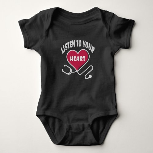 Listen to your heart stethoscope baby bodysuit
