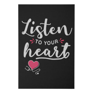 Listen to your heart stethoscope faux canvas print