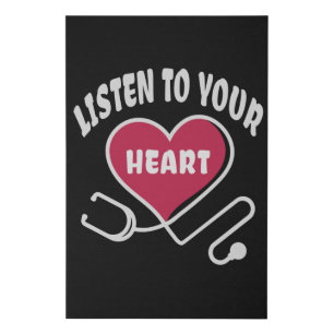 Listen to your heart stethoscope faux canvas print