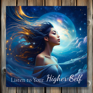 Listen to your Higher Self Meditation Spiritual Poster