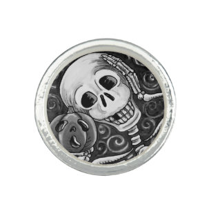 LISTEN TO YOUR PUMPKIN, HALLOWEEN SKELETON RING