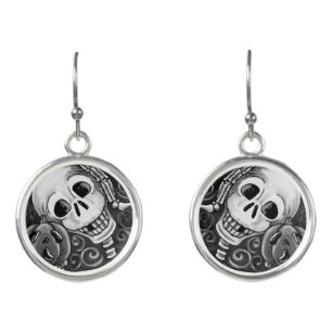 LISTEN TO YOUR PUMPKIN, SKELETON DROP EARRINGS