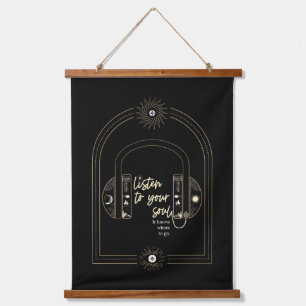 Listen To Your Soul (Black) Hanging Tapestry