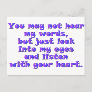 Listen with your heart postcard