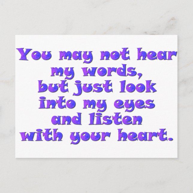 Listen with your heart postcard (Front)