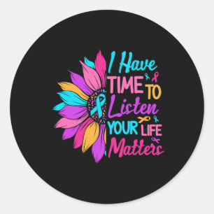 Listen Your Life Problem Mental Health Awareness  Classic Round Sticker