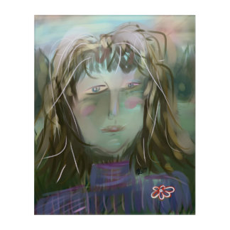 Listening ~ Modern Feminine Portrait 20x16 Acrylic Print