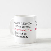 Listening to 80s Music Gen X Funny Quotes Coffee Mug (Front Left)