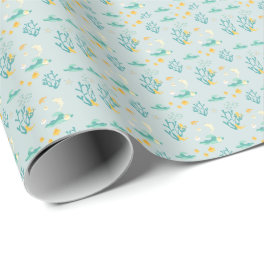 Listening To The Ocean, Earth Day, Sea Animals Wrapping Paper