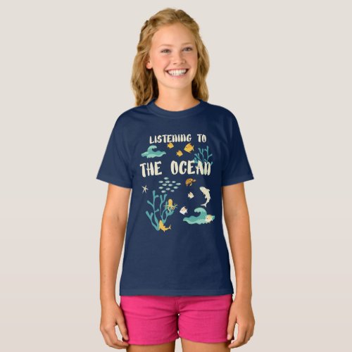 Listening To The Ocean Earth Day  T_Shirt