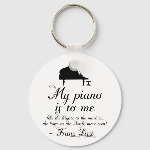 Liszt Piano Classical Music Quote Keychain