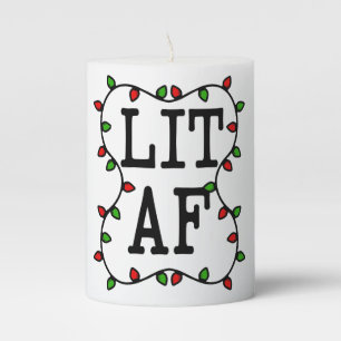 Lit AF funny Christmas Lights candle
