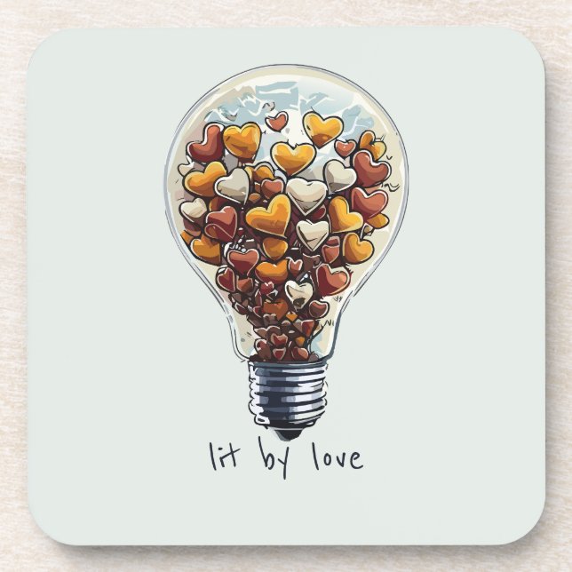 Lit by Love Beverage Coaster (Front)