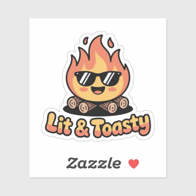 Lit Campfire Cute Kawaii Badge Sticker (Sheet)