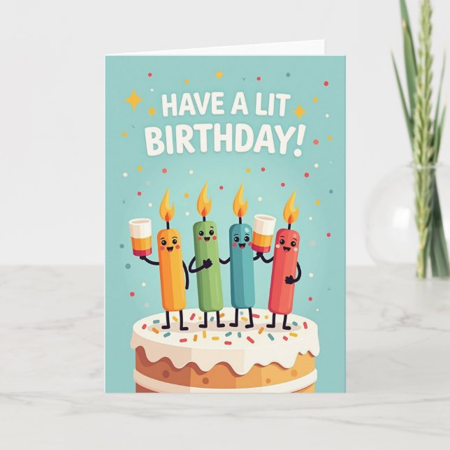 Lit Candle Birthday Card (Front)