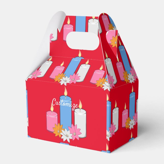 Lit Candle Flowers  Thunder_Cove  Favor Boxes (Front Side)