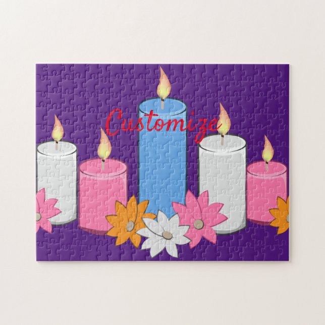 Lit Candle Flowers Thunder_Cove Jigsaw Puzzle (Horizontal)