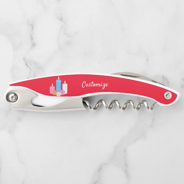 Lit Candle Flowers Thunder_Cove Waiter's Corkscrew (Front)