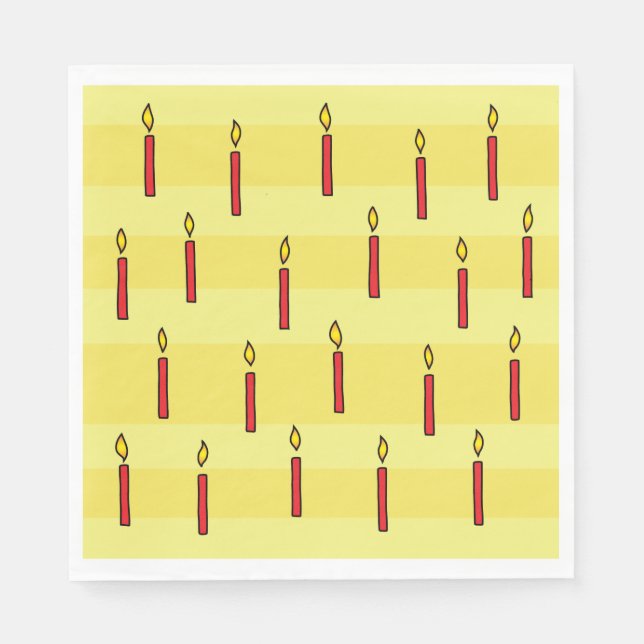 Lit Candles Funny Birthday Party Napkins (Front)