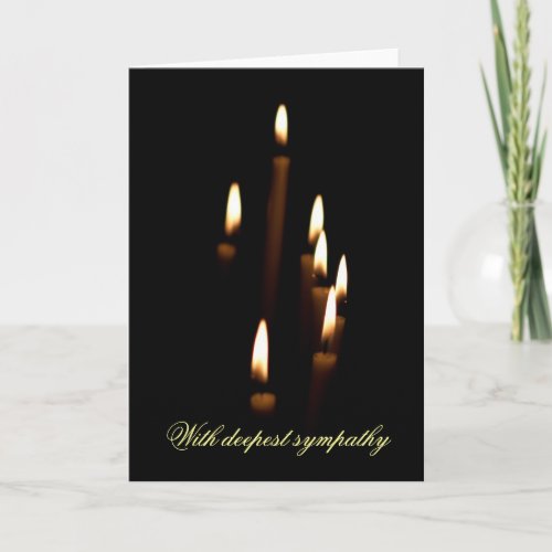 Lit candles sympathy card