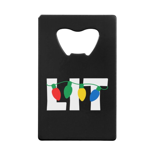Lit Christmas Credit Card Bottle Opener (Front)