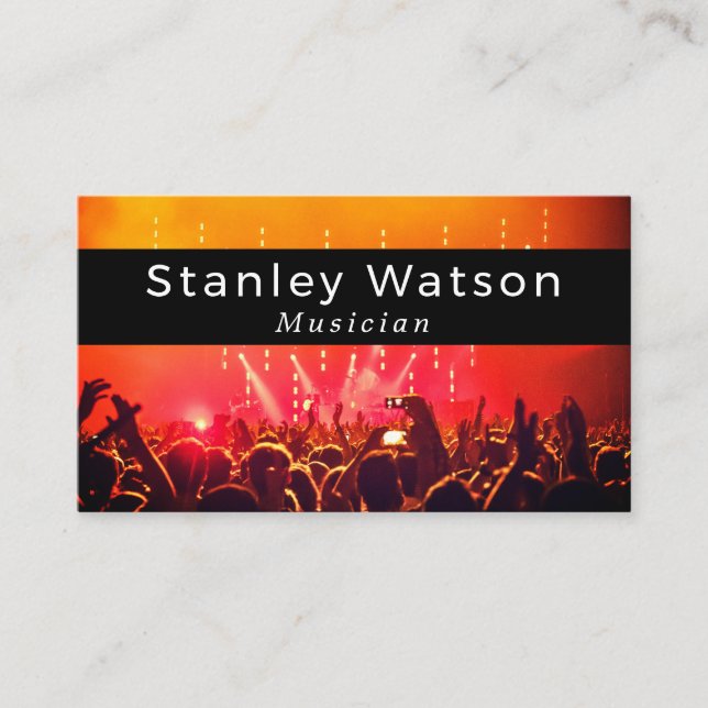 Lit Concert Crowd, Professional Vocalist Business Card (Front)