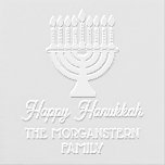 Lit Hanukkah Chanukah Menorah Family Name Embosser<br><div class="desc">Lit Hanukkah Chanukah Menorah Name Return Address ========</div>