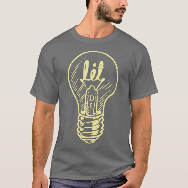 Lit Light Bulb Master Electrician Lineman Men T-Shirt (Front)
