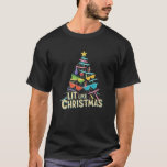 Lit Like Christmas Party Tree Sunglasses Fun Holid T-Shirt