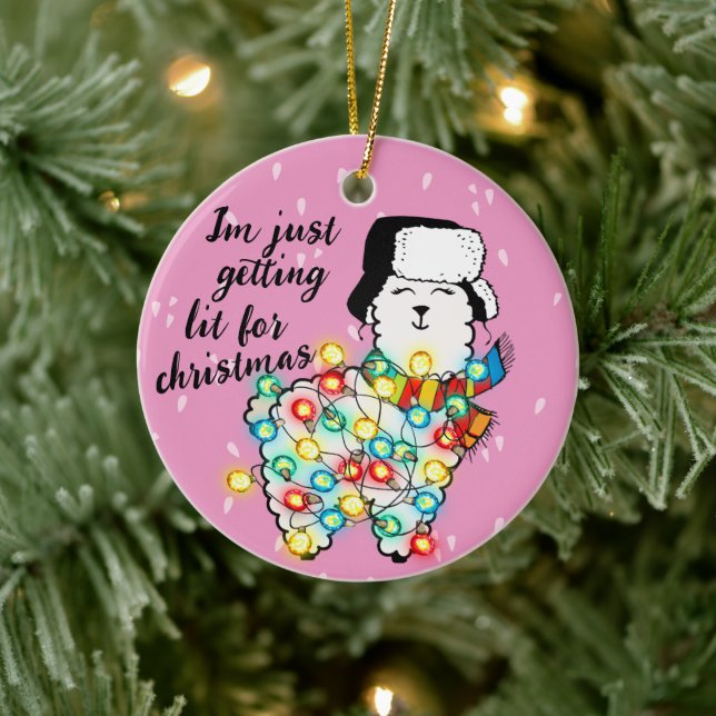 Lit Llama Ornament - Festive & Customizable! (Tree)