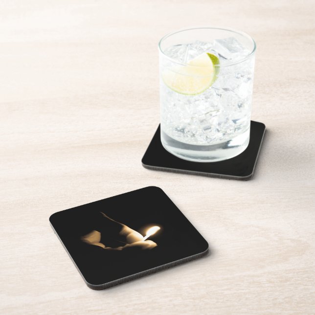 Lit Match Beverage Coaster (Right Side)