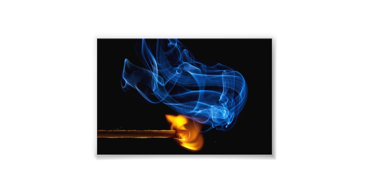 Lit Match, Fire and Smoke Photo Print | Zazzle