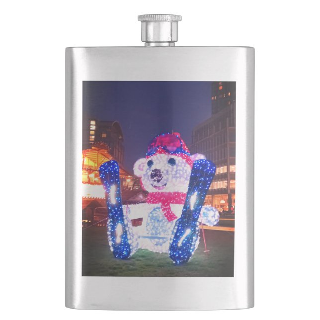 Lit up bear flask (Front)