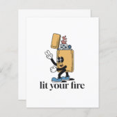 lit your fire with lighter groovy character (Front/Back)