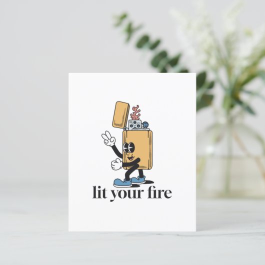 lit your fire with lighter groovy character (Standing Front)