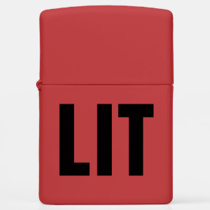 LIT ZIPPO LIGHTERS RED