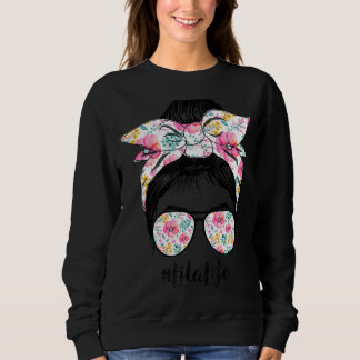 Lita Life Messy Hair Bun Floral Women Mother's Day Sweatshirt