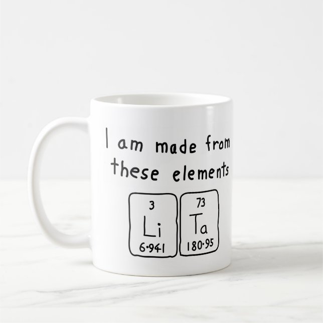 Lita periodic table name mug (Left)