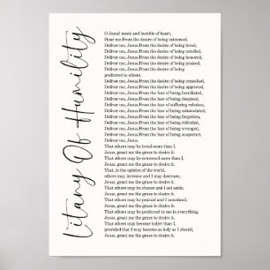 Litany Of Humility Prayer Wall Art Print