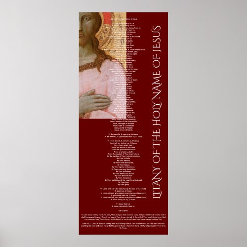 litany of the holy name of jesus poster