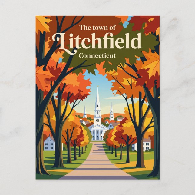 Litchfield Connecticut Postcard (Front)