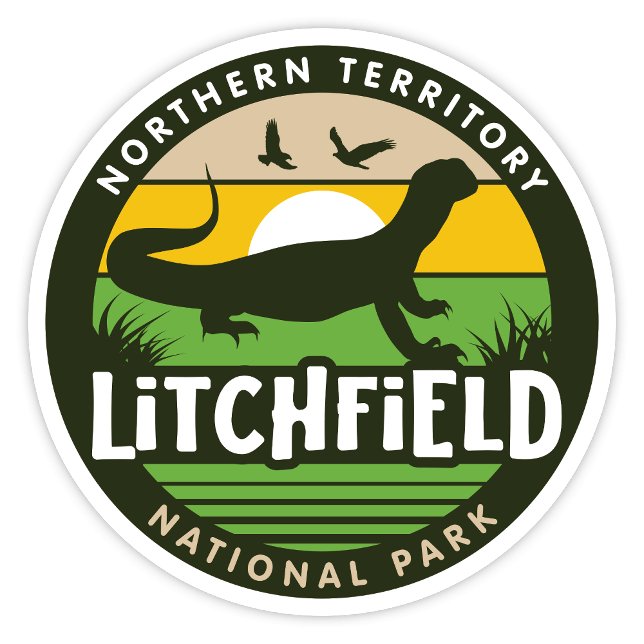 Litchfield, Northern Territory Australia Sticker (Litchfield National Park, Northern Territory Australia Retro Round Sticker)