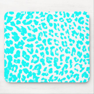 Lite Blue Leopard Print Mouse Pad
