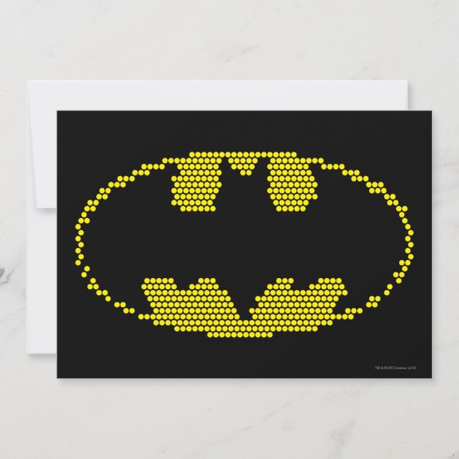 Lite-Brite Bat Emblem Invitation (Front)