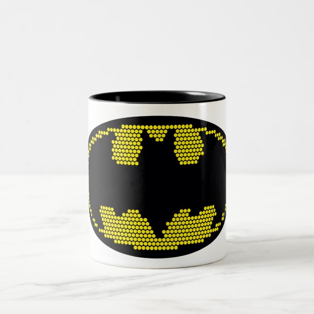 Lite-Brite Bat Emblem Two-Tone Coffee Mug (Center)